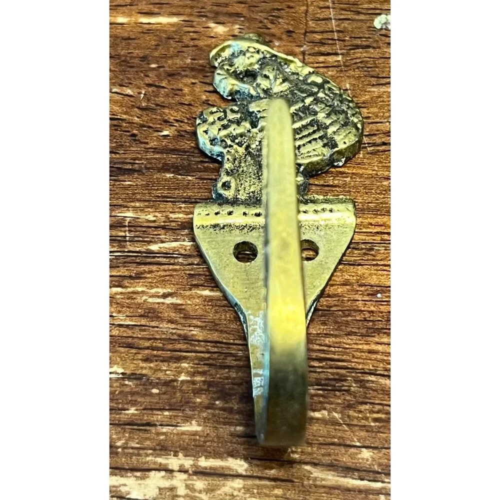 Vintage Brass Wall Hooks With Southern Belle Designs Set Of 3 Made In Canada Rus